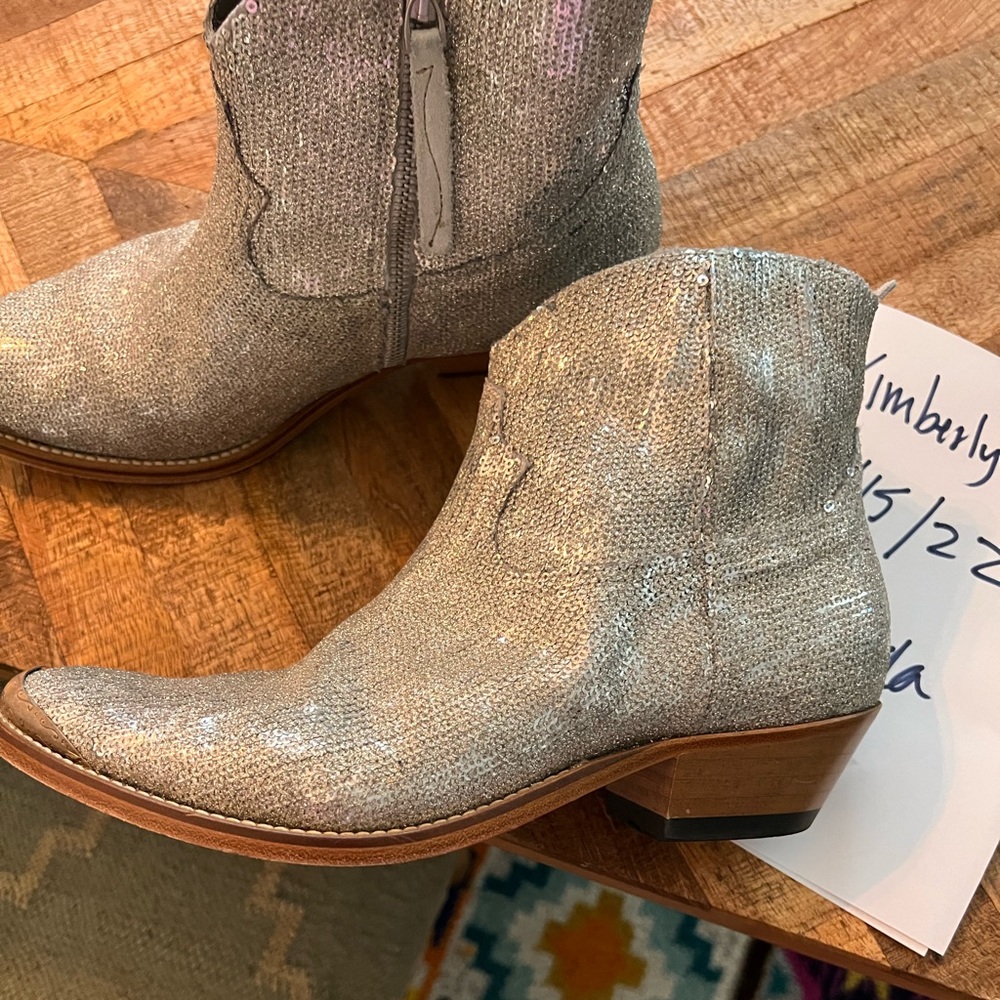 Golden Goose silver sequin bootie